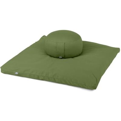 Bodhi Kit de méditation Série ECO Tapis de méditation (Zabuton) & coussin de méditation Rondo Avec rembourrage en kapok Housse 100 % coton bio Tapis de méditation et coussin (vert loden) - Publicité Bodhi Kit de méditation Série ECO Tapis de méditation (Zabuton) & coussin de méditation Rondo Avec rembourrage en kapok Housse 100 % coton bio Tapis de méditation et coussin (vert loden) - Publicité