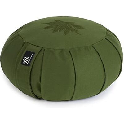 Yoga Studio Coussin de méditation Rond en zafu Feuille de Lotus Taille : 36 cm de diamètre (Environ) 17 cm de Profondeur - Publicité Yoga Studio Coussin de méditation Rond en zafu Feuille de Lotus Taille : 36 cm de diamètre (Environ) 17 cm de Profondeur - Publicité