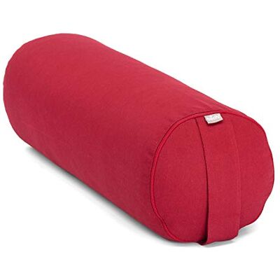 Bodhi Yoga Bolster ECO 100% Bio-coton Rouleau de yoga avec remplissage d'épeautre bio Housse lavable Coussin de yoga rond pour exercices de yoga réparateur Grand 65 x 22 cm Bordeaux - Publicité Bodhi Yoga Bolster ECO 100% Bio-coton Rouleau de yoga avec remplissage d'épeautre bio Housse lavable Coussin de yoga rond pour exercices de yoga réparateur Grand 65 x 22 cm Bordeaux - Publicité