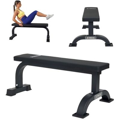 XTREXO B10-300 kg Banc plat en acier massif et cuir synthétique Design compact pour la musculation, les haltères et la gym à domicile - Publicité XTREXO B10-300 kg Banc plat en acier massif et cuir synthétique Design compact pour la musculation, les haltères et la gym à domicile - Publicité