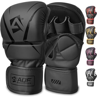 AQF MMA Gants D'entraînement, Design De Paume Ouverte, Support De Poignet Amélioré, Rembourrage Absorbant Les Chocs, Légers Et Durables pour L'entraînement, Le Kickboxing, Le Muay Thai (Noir, S/M) - Publicité AQF MMA Gants D'entraînement, Design De Paume Ouverte, Support De Poignet Amélioré, Rembourrage Absorbant Les Chocs, Légers Et Durables pour L'entraînement, Le Kickboxing, Le Muay Thai (Noir, S/M) - Publicité
