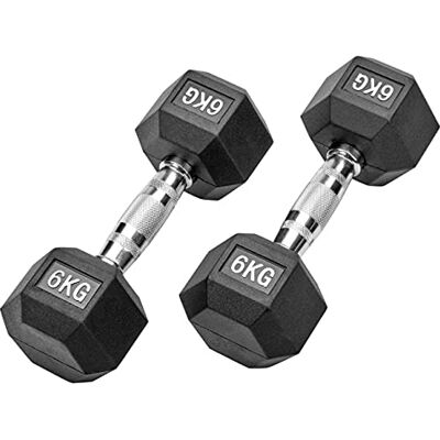 Bad Company Haltères hexagonales en caoutchouc noir Haltères courtes caoutchoutées pour aérobic, gymnastique et fitness - Publicité Bad Company Haltères hexagonales en caoutchouc noir Haltères courtes caoutchoutées pour aérobic, gymnastique et fitness - Publicité