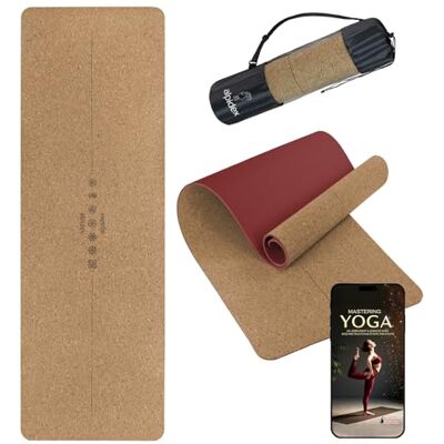ALPIDEX Tapis Yoga Liège Naturel TPE 183 x 61 x 0,6 cm E-Book Sac Transport Mat Antidérapant Pilates Gymnastique Fitness, Couleur:bordeaux - Publicité ALPIDEX Tapis Yoga Liège Naturel TPE 183 x 61 x 0,6 cm E-Book Sac Transport Mat Antidérapant Pilates Gymnastique Fitness, Couleur:bordeaux - Publicité