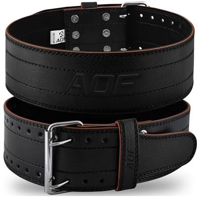 AQF Ceinture Musculation Homme 6mm Réglable 100% Cuir Véritable Ceinture de Force Powerlifting Lombaire D'haltérophilie Belt pour Weightlifting, Bodybuilding & Gym Fitness (Noir, L) - Publicité AQF Ceinture Musculation Homme 6mm Réglable 100% Cuir Véritable Ceinture de Force Powerlifting Lombaire D'haltérophilie Belt pour Weightlifting, Bodybuilding & Gym Fitness (Noir, L) - Publicité