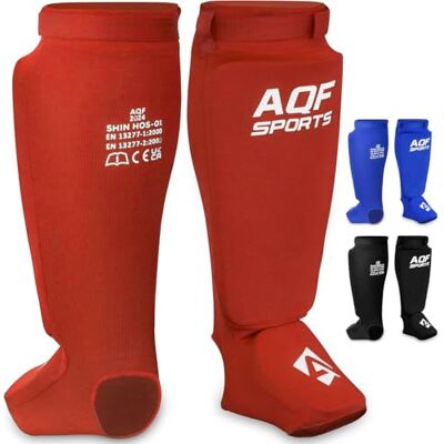 AQF Protège Tibias Boxe Thai, CE Homologué, Shin Guard Arts Martiaux - Publicité AQF Protège Tibias Boxe Thai, CE Homologué, Shin Guard Arts Martiaux - Publicité