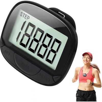 Fssppe Podomètre 3D précis, mini podomètre pour la marche ou la course, la randonnée en plein air (noir) - Publicité Fssppe Podomètre 3D précis, mini podomètre pour la marche ou la course, la randonnée en plein air (noir) - Publicité