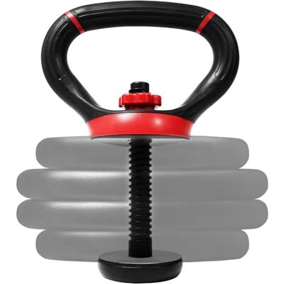 Yes4All Poignée de kettlebell ajustable, convertisseur de plaque de poids, rouge, 0.5 kg - Publicité Yes4All Poignée de kettlebell ajustable, convertisseur de plaque de poids, rouge, 0.5 kg - Publicité