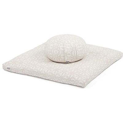 Bodhi Kit de méditation Collection Maharaja Tapis de méditation (zabuton) et coussin de méditation Zafu avec garnissage d'épeautre Housse en coton Tapis de méditation (Madurai/Écru) - Publicité Bodhi Kit de méditation Collection Maharaja Tapis de méditation (zabuton) et coussin de méditation Zafu avec garnissage d'épeautre Housse en coton Tapis de méditation (Madurai/Écru) - Publicité