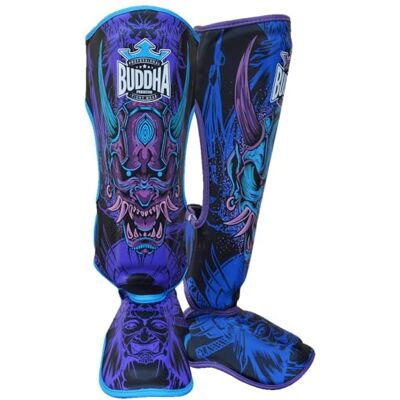 Buddha Fight Wear Protège-tibias Muay Thai, MMA et Kick Boxing Modèle Luzbel Fabriqué en cuir synthétique de dernière génération Coutures plus résistantes et renforcées (bleu, XL) - Publicité Buddha Fight Wear Protège-tibias Muay Thai, MMA et Kick Boxing Modèle Luzbel Fabriqué en cuir synthétique de dernière génération Coutures plus résistantes et renforcées (bleu, XL) - Publicité
