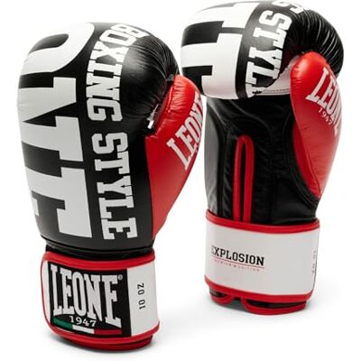 LEONE 1947, Boxing Gloves Explosion Unisex 12OZ Black GN055 - Publicité LEONE 1947, Boxing Gloves Explosion Unisex 12OZ Black GN055 - Publicité