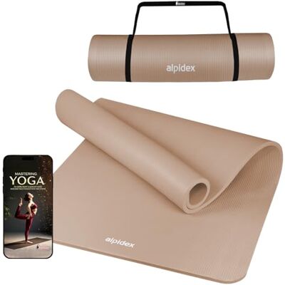 ALPIDEX Tapis Yoga Épais 1,5cm 190x100cm Antidérapant Sport Gym Mat Beige - Publicité ALPIDEX Tapis Yoga Épais 1,5cm 190x100cm Antidérapant Sport Gym Mat Beige - Publicité