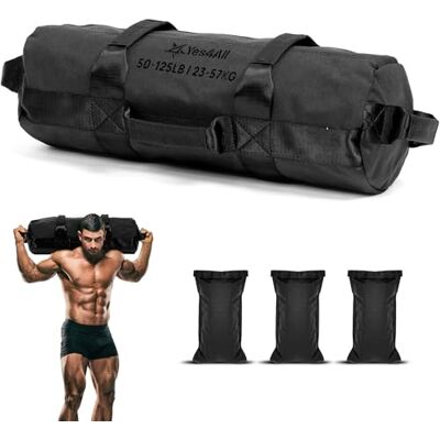 Yes4All Sac de Sable Réglable avec 7 poignées, Non rempli Power Bag de Musculation Carolous 2-90 kg, Sac Lesté pour entraînement Fonctionnel, Rucking, Crossfit, Body Pump, de Force & d'endurance - Publicité Yes4All Sac de Sable Réglable avec 7 poignées, Non rempli Power Bag de Musculation Carolous 2-90 kg, Sac Lesté pour entraînement Fonctionnel, Rucking, Crossfit, Body Pump, de Force & d'endurance - Publicité