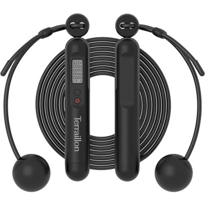 TERRAILLON Code a Sauter Connectée Bluetooth avec application GYMFIT ROPE Utilisation avec corde 3m ou avec balles lestées, Mode libre, minuteur et comptage de saut, Analyse des progrés - Publicité TERRAILLON Code a Sauter Connectée Bluetooth avec application GYMFIT ROPE Utilisation avec corde 3m ou avec balles lestées, Mode libre, minuteur et comptage de saut, Analyse des progrés - Publicité
