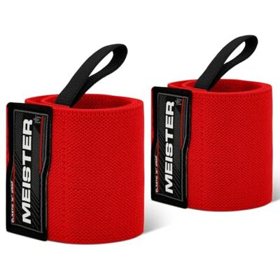 Meister Bandages élastiques de poignet de 45,7 cm – Support robuste pour haltérophilie, musculation et cross training - Publicité Meister Bandages élastiques de poignet de 45,7 cm – Support robuste pour haltérophilie, musculation et cross training - Publicité