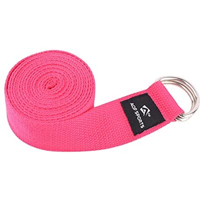 AQF Sangle Yoga étirement elastique musculation resistance band Ceinture à Anneau en D réglable, 100% Pure Cotton pour Corps Stretching avec Tailles 1.8M/2.4M/3M (3M, Rose) - Publicité AQF Sangle Yoga étirement elastique musculation resistance band Ceinture à Anneau en D réglable, 100% Pure Cotton pour Corps Stretching avec Tailles 1.8M/2.4M/3M (3M, Rose) - Publicité