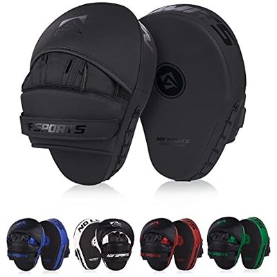 AQF Pattes d'ours Boxe Paire Mitaines De Punch Muay Thai Cuir Synthétique Ajustable Sangle pour MMA Kickboxing (Matt Noir) - Publicité AQF Pattes d'ours Boxe Paire Mitaines De Punch Muay Thai Cuir Synthétique Ajustable Sangle pour MMA Kickboxing (Matt Noir) - Publicité