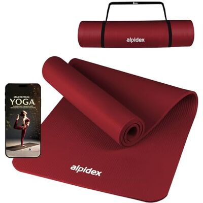 ALPIDEX Tapis Yoga 183x60x0,8cm Antidérapant Pilates Sport Gym Bordeaux - Publicité ALPIDEX Tapis Yoga 183x60x0,8cm Antidérapant Pilates Sport Gym Bordeaux - Publicité