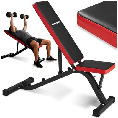 tectake® Banc de musculation polyvalent, 116 x 51 x 122 cm, Banc musculation, Dossier réglable sur 4 niveaux, Assise réglable sur 2 niveaux, Sport Maison, Salle de sport, Fitness, Haltères, Abdominaux - Publicité tectake® Banc de musculation polyvalent, 116 x 51 x 122 cm, Banc musculation, Dossier réglable sur 4 niveaux, Assise réglable sur 2 niveaux, Sport Maison, Salle de sport, Fitness, Haltères, Abdominaux - Publicité