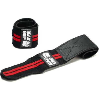 Bear Grip Bandes de soutien pour poignets lors de la musculation, (Vendues par paire) - Publicité Bear Grip Bandes de soutien pour poignets lors de la musculation, (Vendues par paire) - Publicité