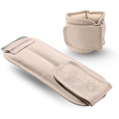 BEAR GRIP Sangles de cheville lestées – Résistance réglable pour entraînement de force, cardio, pilates et exercices des jambes – Cuir PU avec rembourrage en néoprène et poids balle de fer – Blanc - Publicité BEAR GRIP Sangles de cheville lestées – Résistance réglable pour entraînement de force, cardio, pilates et exercices des jambes – Cuir PU avec rembourrage en néoprène et poids balle de fer – Blanc - Publicité