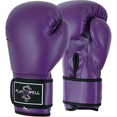 Playwell Gants de boxe pour femme Violet uni 283,5 g - Publicité Playwell Gants de boxe pour femme Violet uni 283,5 g - Publicité