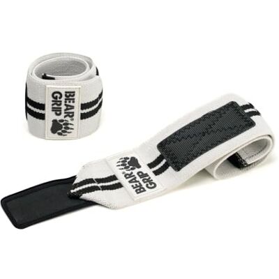 Bear Grip Bandes de soutien pour poignets lors de la musculation, (Vendues par paire) - Publicité Bear Grip Bandes de soutien pour poignets lors de la musculation, (Vendues par paire) - Publicité