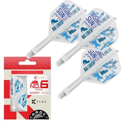 Target Darts Target Japan Rising Sun K Flex Fléchette Vols et Arbres Système, N° 6 Lot de 3 Kflex Tout en Un Vol, Haruki Muramatsu Accessoires K-Flex Fléchettes Tige Court - Publicité Target Darts Target Japan Rising Sun K Flex Fléchette Vols et Arbres Système, N° 6 Lot de 3 Kflex Tout en Un Vol, Haruki Muramatsu Accessoires K-Flex Fléchettes Tige Court - Publicité
