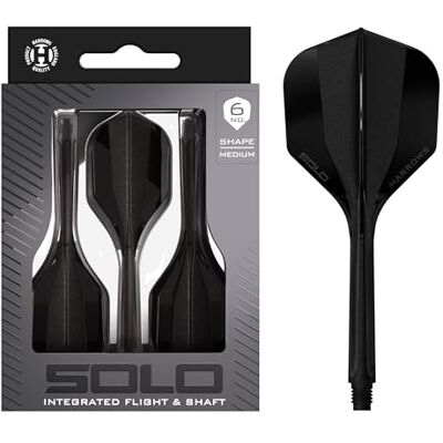 Harrows Solo Système intégré de vol et d'arbre – 3 ailettes moulées et arbres – Construction monobloc Aero Core – Design fixe à 90° pour plus de stabilité – Noir moyen - Publicité Harrows Solo Système intégré de vol et d'arbre – 3 ailettes moulées et arbres – Construction monobloc Aero Core – Design fixe à 90° pour plus de stabilité – Noir moyen - Publicité