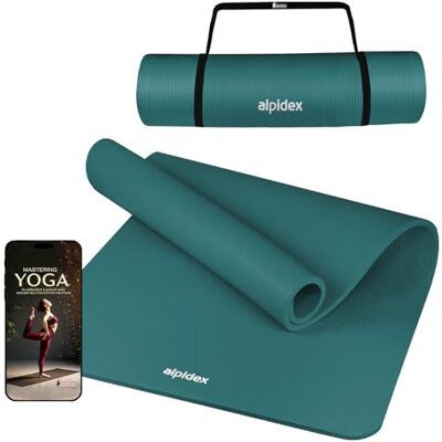 ALPIDEX Tapis Yoga Épais 1,5cm 190x60cm Antidérapant Sport Gym Mat Petrol - Publicité ALPIDEX Tapis Yoga Épais 1,5cm 190x60cm Antidérapant Sport Gym Mat Petrol - Publicité