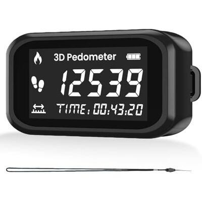 GBKDQQ Podomètre 3D pour la marche, précis avec clip de porte-clés, écran LCD, suivi des pas pour la marche, la course, la randonnée, le sport, l'entraînement - Publicité GBKDQQ Podomètre 3D pour la marche, précis avec clip de porte-clés, écran LCD, suivi des pas pour la marche, la course, la randonnée, le sport, l'entraînement - Publicité