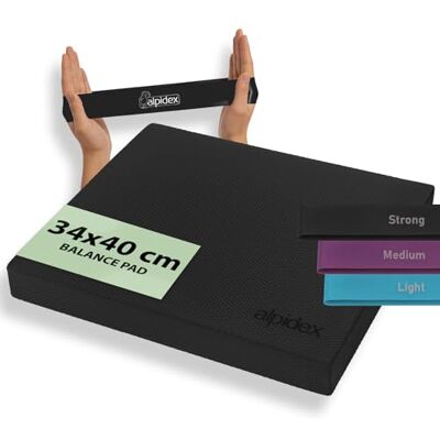 ALPIDEX Balance Pad Tapis D'équilibre Bandes Fitness Coussin Équilibre Mousse Pilates Yoga Gym, Black, 40x34x5 cm - Publicité ALPIDEX Balance Pad Tapis D'équilibre Bandes Fitness Coussin Équilibre Mousse Pilates Yoga Gym, Black, 40x34x5 cm - Publicité
