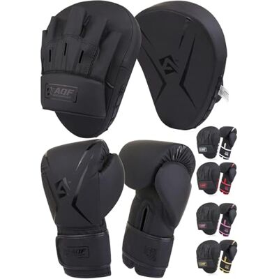 AQF Gant De Boxe Adulte avec Patte d'ours- Kits De Boxe Adulte- Gants De Boxing avec Incurvées Pao Boxe's pour Sac Frappe, MMA, Kickboxing, D'entraînement, Arts Martiaux, Muay Thai Pad (Noir, 8oz) - Publicité AQF Gant De Boxe Adulte avec Patte d'ours- Kits De Boxe Adulte- Gants De Boxing avec Incurvées Pao Boxe's pour Sac Frappe, MMA, Kickboxing, D'entraînement, Arts Martiaux, Muay Thai Pad (Noir, 8oz) - Publicité