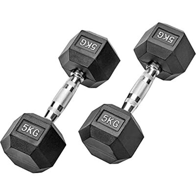 Bad Company Haltères hexagonales en caoutchouc noir Haltères courtes caoutchoutées pour aérobic, gymnastique et fitness - Publicité Bad Company Haltères hexagonales en caoutchouc noir Haltères courtes caoutchoutées pour aérobic, gymnastique et fitness - Publicité