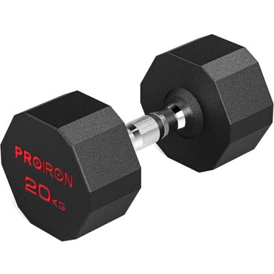 PROIRON prkrd20k 20 kg noir en caoutchouc haltère - Publicité PROIRON prkrd20k 20 kg noir en caoutchouc haltère - Publicité