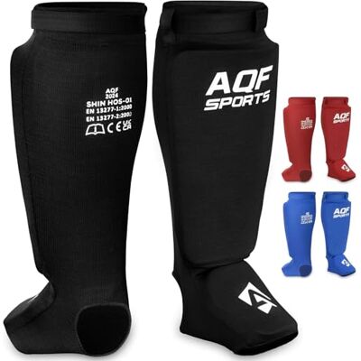 AQF Protège Tibia Boxe Thai Coton Extensible Élastiqué Shin Instep Guard CE Homologué Protège Tibias Épais pour Kickboxing, Arts Martiaux, Sports De Combat, Sparring, Karate, Homme (Noir, L) - Publicité AQF Protège Tibia Boxe Thai Coton Extensible Élastiqué Shin Instep Guard CE Homologué Protège Tibias Épais pour Kickboxing, Arts Martiaux, Sports De Combat, Sparring, Karate, Homme (Noir, L) - Publicité