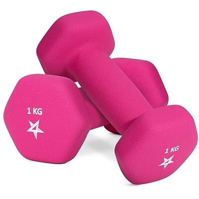 Yes4All Paire de haltères en néoprène Poids de la main 1 kg Rose 1 kg - Publicité Yes4All Paire de haltères en néoprène Poids de la main 1 kg Rose 1 kg - Publicité