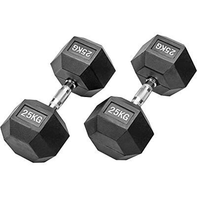 Bad Company Haltères hexagonales en caoutchouc noir Haltères courtes caoutchoutées pour aérobic, gymnastique et fitness - Publicité Bad Company Haltères hexagonales en caoutchouc noir Haltères courtes caoutchoutées pour aérobic, gymnastique et fitness - Publicité