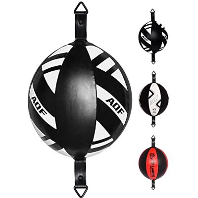 AQF Punching Ball Double Ballon De Boxe Vitesse en Cuir Rex Sac Vitesse De Boxe MMA Sac De Boxe De Plafond pour L’Entrainement (Noir & Blanc) - Publicité AQF Punching Ball Double Ballon De Boxe Vitesse en Cuir Rex Sac Vitesse De Boxe MMA Sac De Boxe De Plafond pour L’Entrainement (Noir & Blanc) - Publicité