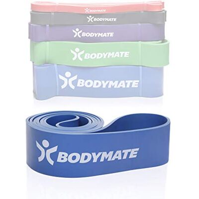 BODYMATE Bande de résistance élastique Premium 208cm en Latex Naturel Résistance au Choix Idéal Musculation, Crossfit, Gymnastique, Fitness Débutants et Professionnels Bleu - Publicité BODYMATE Bande de résistance élastique Premium 208cm en Latex Naturel Résistance au Choix Idéal Musculation, Crossfit, Gymnastique, Fitness Débutants et Professionnels Bleu - Publicité