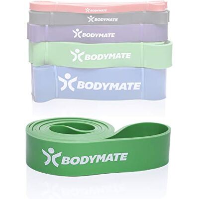 BODYMATE Bande de résistance élastique Premium 208cm en Latex Naturel Résistance au Choix Idéal Musculation, Crossfit, Gymnastique, Fitness Débutants et Professionnels Vert - Publicité BODYMATE Bande de résistance élastique Premium 208cm en Latex Naturel Résistance au Choix Idéal Musculation, Crossfit, Gymnastique, Fitness Débutants et Professionnels Vert - Publicité