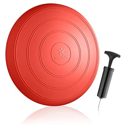 BODYMATE Coussin d'équilibre COMFORT Ø33cm + Pompe incluse Coussin gonflable pour Core training, fitness, rééducation ROUGE - Publicité BODYMATE Coussin d'équilibre COMFORT Ø33cm + Pompe incluse Coussin gonflable pour Core training, fitness, rééducation ROUGE - Publicité