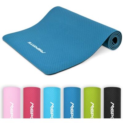 MSPORTS Tapis de gymnastique Yoga Premium avec poster d'exercices 183 x 61 x 0,8 cm Doux pour la peau – Sans phtalates - Publicité MSPORTS Tapis de gymnastique Yoga Premium avec poster d'exercices 183 x 61 x 0,8 cm Doux pour la peau – Sans phtalates - Publicité