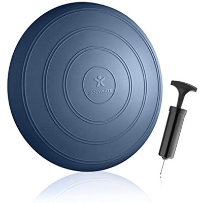 BODYMATE Coussin d'équilibre COMFORT Ø33cm + Pompe incluse Coussin gonflable pour Core training, fitness, rééducation BLEU MARINE - Publicité BODYMATE Coussin d'équilibre COMFORT Ø33cm + Pompe incluse Coussin gonflable pour Core training, fitness, rééducation BLEU MARINE - Publicité