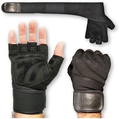 BEAR GRIP Gants d'haltérophilie avec bandes de support de poignet. Publicité BEAR GRIP Gants d'haltérophilie avec bandes de support de poignet. Publicité