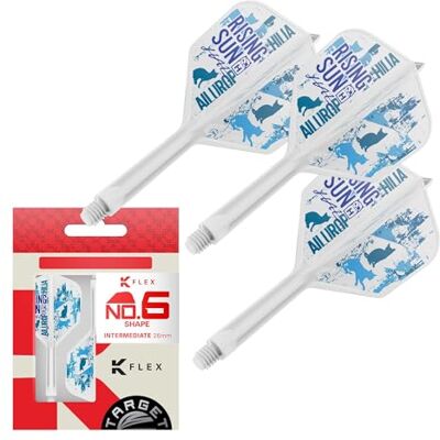 Target Darts Target Japan Rising Sun K Flex Fléchette Vols et Arbres Système, N° 6 Lot de 3 Kflex Tout en Un Vol, Haruki Muramatsu Accessoires K-Flex Fléchettes Tige Intermédiaire - Publicité Target Darts Target Japan Rising Sun K Flex Fléchette Vols et Arbres Système, N° 6 Lot de 3 Kflex Tout en Un Vol, Haruki Muramatsu Accessoires K-Flex Fléchettes Tige Intermédiaire - Publicité