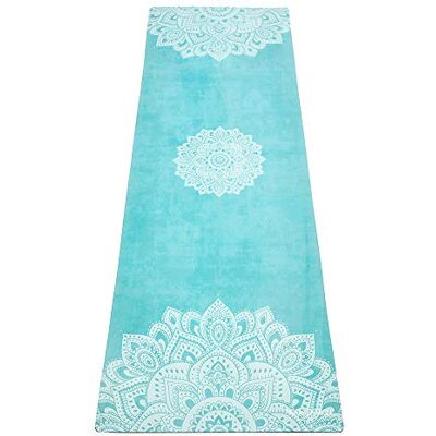 YogaDesignLab Tapis & Serviette de Yoga Écologique Turquoise - Yoga Mat et Serviette - Publicité YogaDesignLab Tapis & Serviette de Yoga Écologique Turquoise - Yoga Mat et Serviette - Publicité