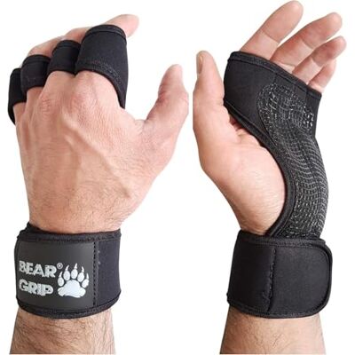 Bear Grip Gants d'entraînement Ouverts pour Crossfit, Musculation et haltérophilie, Gants de Gym rembourrés pour Hommes et Femmes – Accessoires de Fitness, Sport et haltérophilie - Publicité Bear Grip Gants d'entraînement Ouverts pour Crossfit, Musculation et haltérophilie, Gants de Gym rembourrés pour Hommes et Femmes – Accessoires de Fitness, Sport et haltérophilie - Publicité