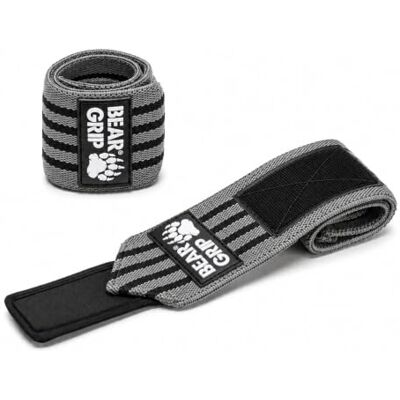 Bear Grip Bandes de soutien pour poignets lors de la musculation, (Vendues par paire) - Publicité Bear Grip Bandes de soutien pour poignets lors de la musculation, (Vendues par paire) - Publicité