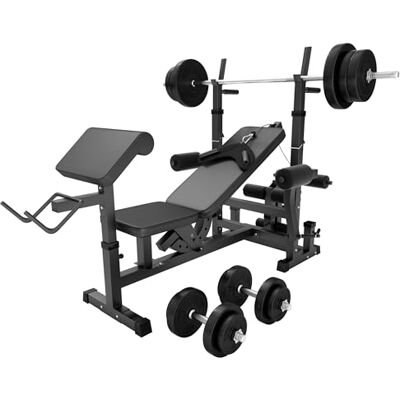 Gorilla SPORTS® Banc Musculation Set Haltères 100kg, avec Support Barres d'Haltère, Butterfly Banc d'Haltérophilie, Multifonction, Station, Gym (70kg Noir) - Publicité Gorilla SPORTS® Banc Musculation Set Haltères 100kg, avec Support Barres d'Haltère, Butterfly Banc d'Haltérophilie, Multifonction, Station, Gym (70kg Noir) - Publicité