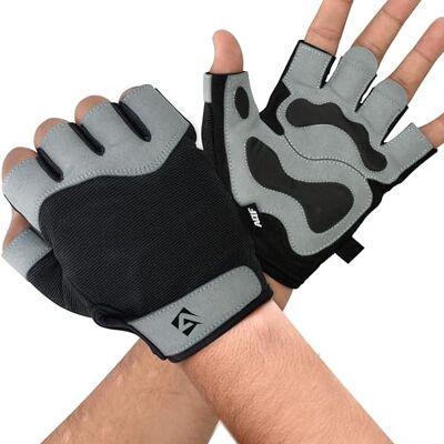 AQF Gant Musculation Homme Respirants Gants De Fitness Rembourré Paume Protection Gants Sport pour Cyclisme, Halterophilie, Gym, Powerlifting, Gymnastics Femme et Homme (Gris, Small) - Publicité AQF Gant Musculation Homme Respirants Gants De Fitness Rembourré Paume Protection Gants Sport pour Cyclisme, Halterophilie, Gym, Powerlifting, Gymnastics Femme et Homme (Gris, Small) - Publicité